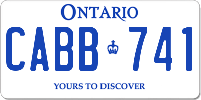 ON license plate CABB741