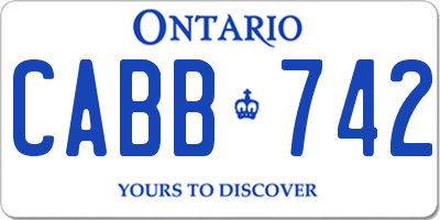 ON license plate CABB742