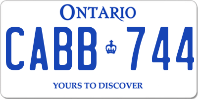 ON license plate CABB744