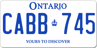 ON license plate CABB745