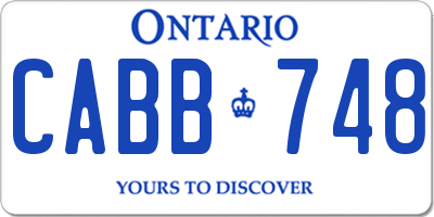 ON license plate CABB748