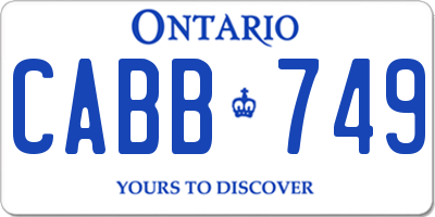 ON license plate CABB749