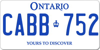 ON license plate CABB752