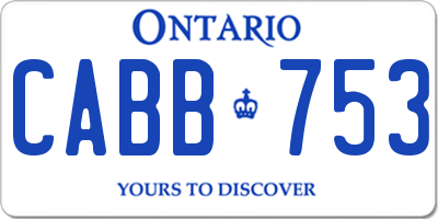 ON license plate CABB753