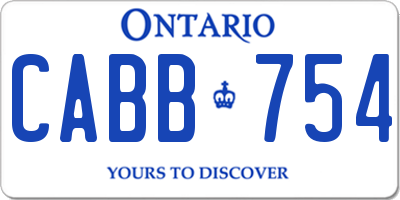 ON license plate CABB754