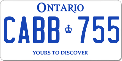 ON license plate CABB755