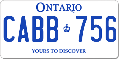 ON license plate CABB756