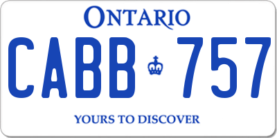 ON license plate CABB757