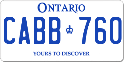 ON license plate CABB760