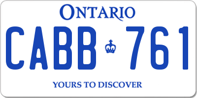 ON license plate CABB761