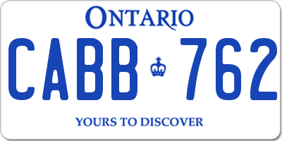 ON license plate CABB762