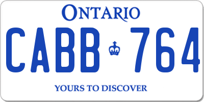 ON license plate CABB764