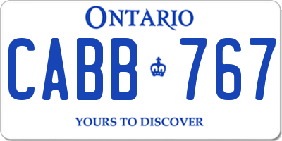 ON license plate CABB767