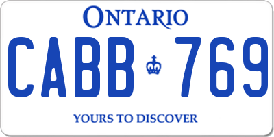 ON license plate CABB769