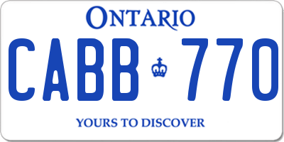 ON license plate CABB770