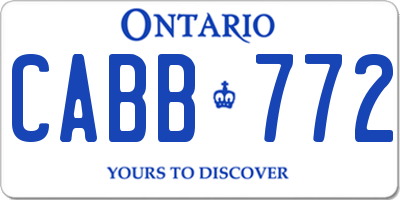 ON license plate CABB772