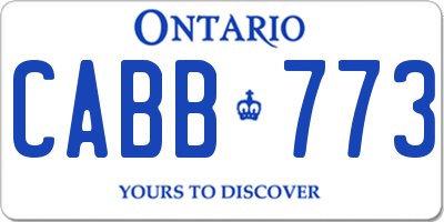 ON license plate CABB773