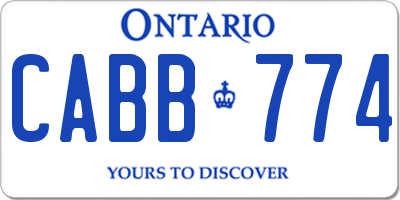 ON license plate CABB774