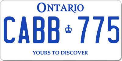 ON license plate CABB775