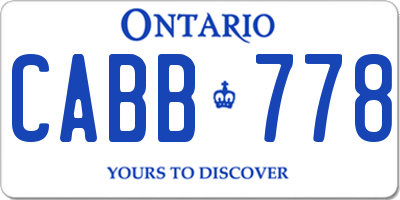 ON license plate CABB778