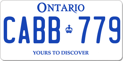 ON license plate CABB779