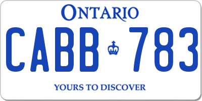 ON license plate CABB783