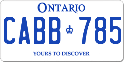 ON license plate CABB785