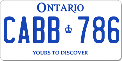 ON license plate CABB786