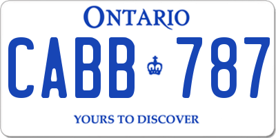 ON license plate CABB787