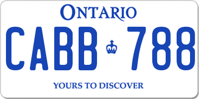 ON license plate CABB788