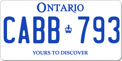 ON license plate CABB793