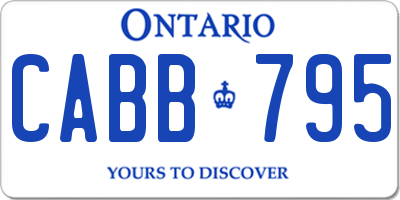 ON license plate CABB795