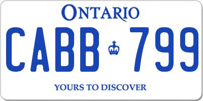 ON license plate CABB799