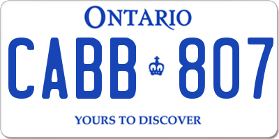 ON license plate CABB807