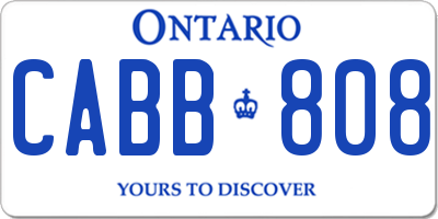 ON license plate CABB808