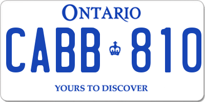 ON license plate CABB810