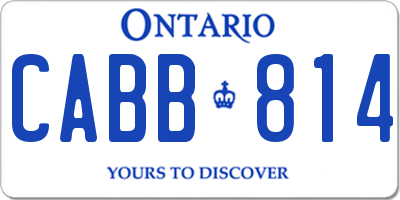 ON license plate CABB814