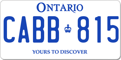 ON license plate CABB815