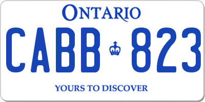 ON license plate CABB823