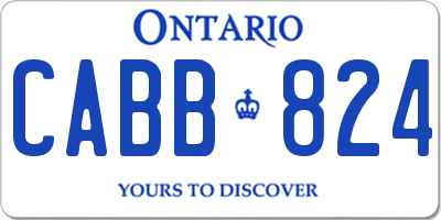 ON license plate CABB824