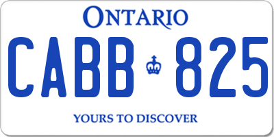 ON license plate CABB825