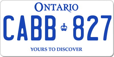 ON license plate CABB827