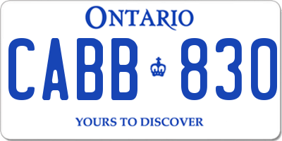 ON license plate CABB830