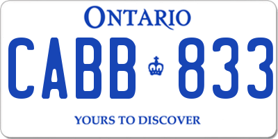 ON license plate CABB833