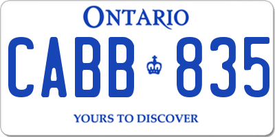 ON license plate CABB835