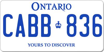 ON license plate CABB836