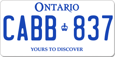 ON license plate CABB837