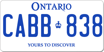 ON license plate CABB838