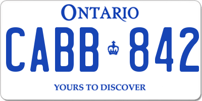 ON license plate CABB842