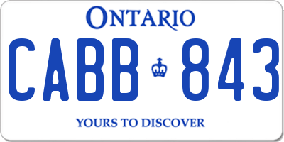 ON license plate CABB843